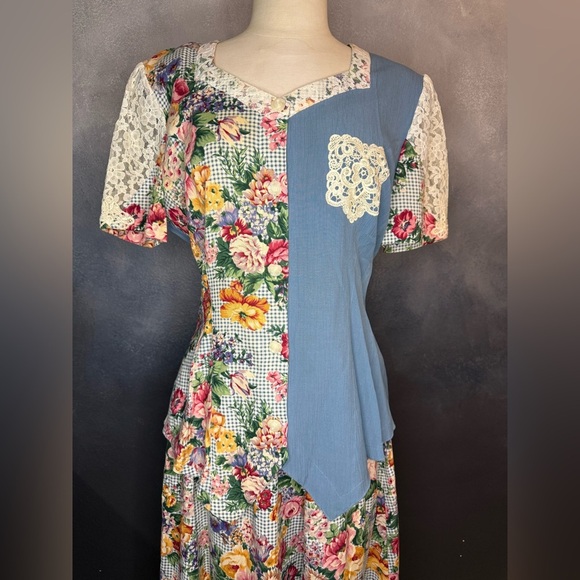 Vintage "Lacy Afternoon" Two-Piece Floral Dress Set by Shell Kepler – Size M - Picture 5 of 16